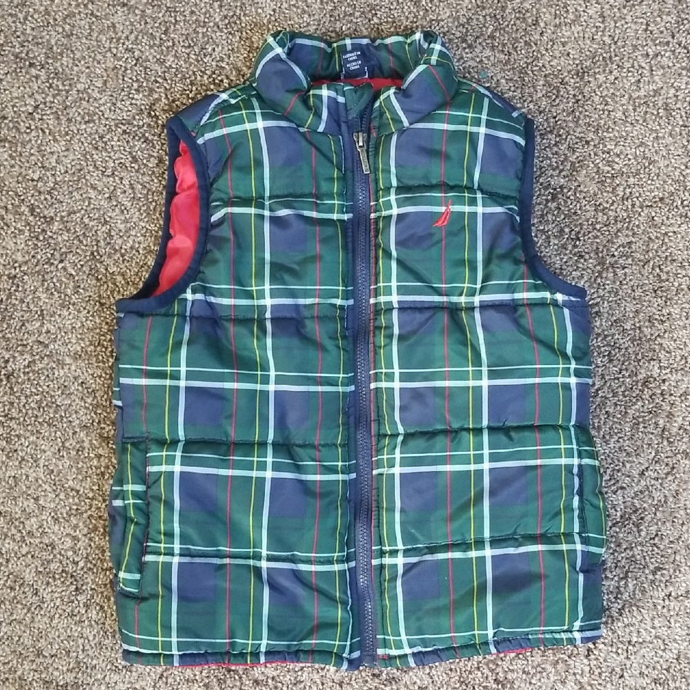 Plaid Kids Puffer Vest Nautica